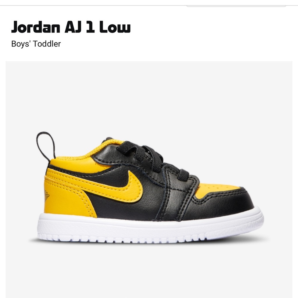 Infant Jordan AJ 1 Low ALT size 5c Gold and Black